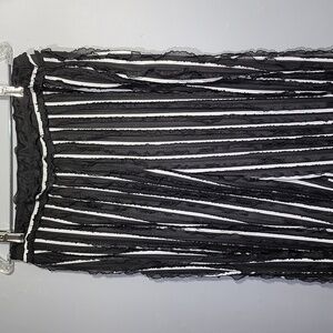 C Est. 1946 Striped White & Black Palazzo Wide Leg Pants